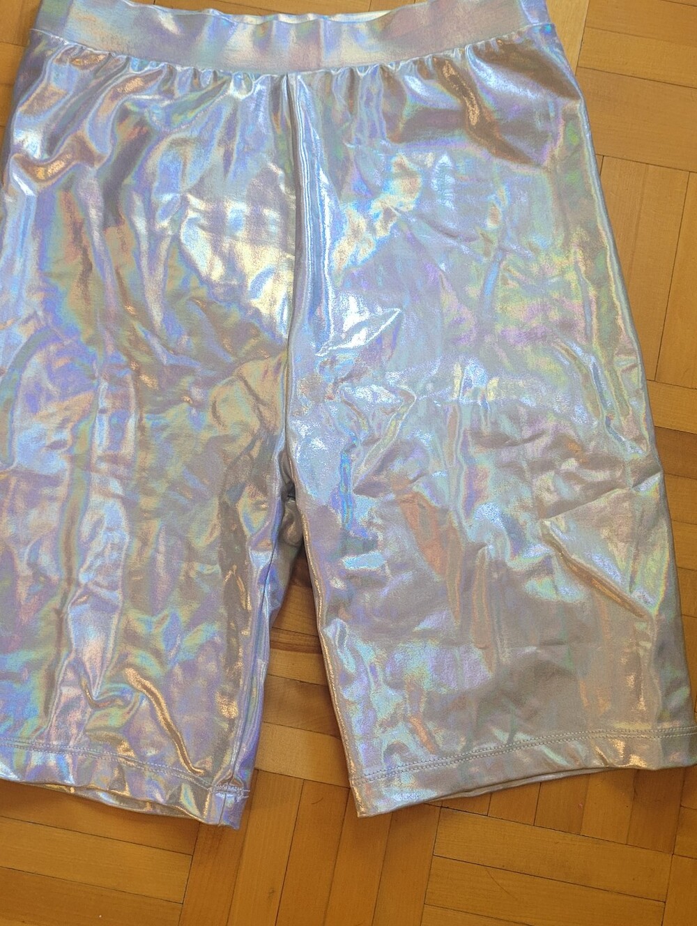 Iridescent Silver Women Or Teenager Shorts